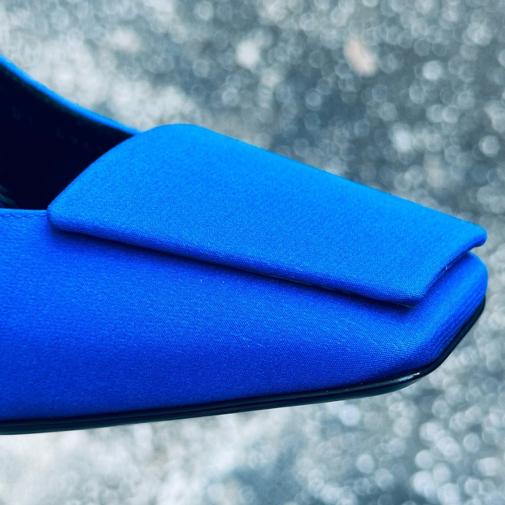 Saint Laurent YSL Satin Slingback Heels - Picture 7 of 12